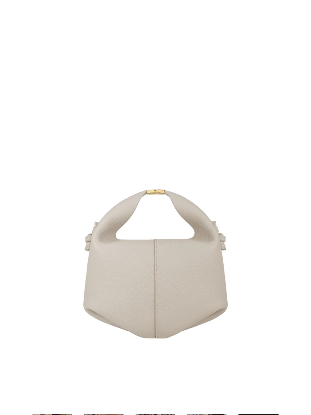 Polene Mini Handheld Bag in Cream with Gold-Tone Accent